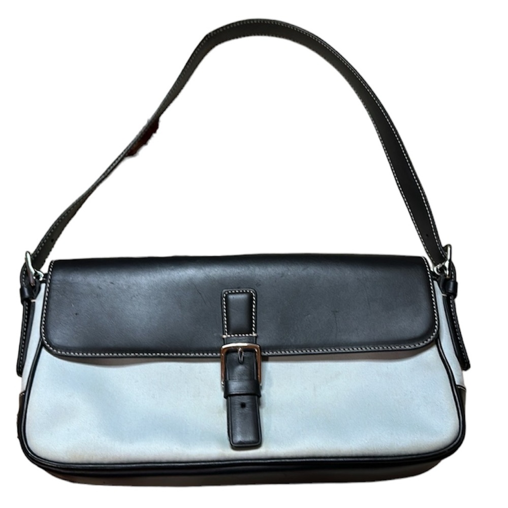 Coach Black and Light Blue Leather Shoulder Bag